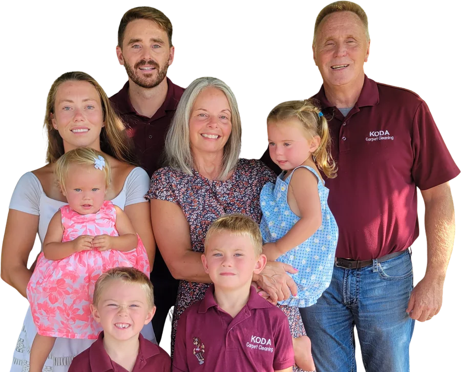 A family relaxing together at home on clean carpet